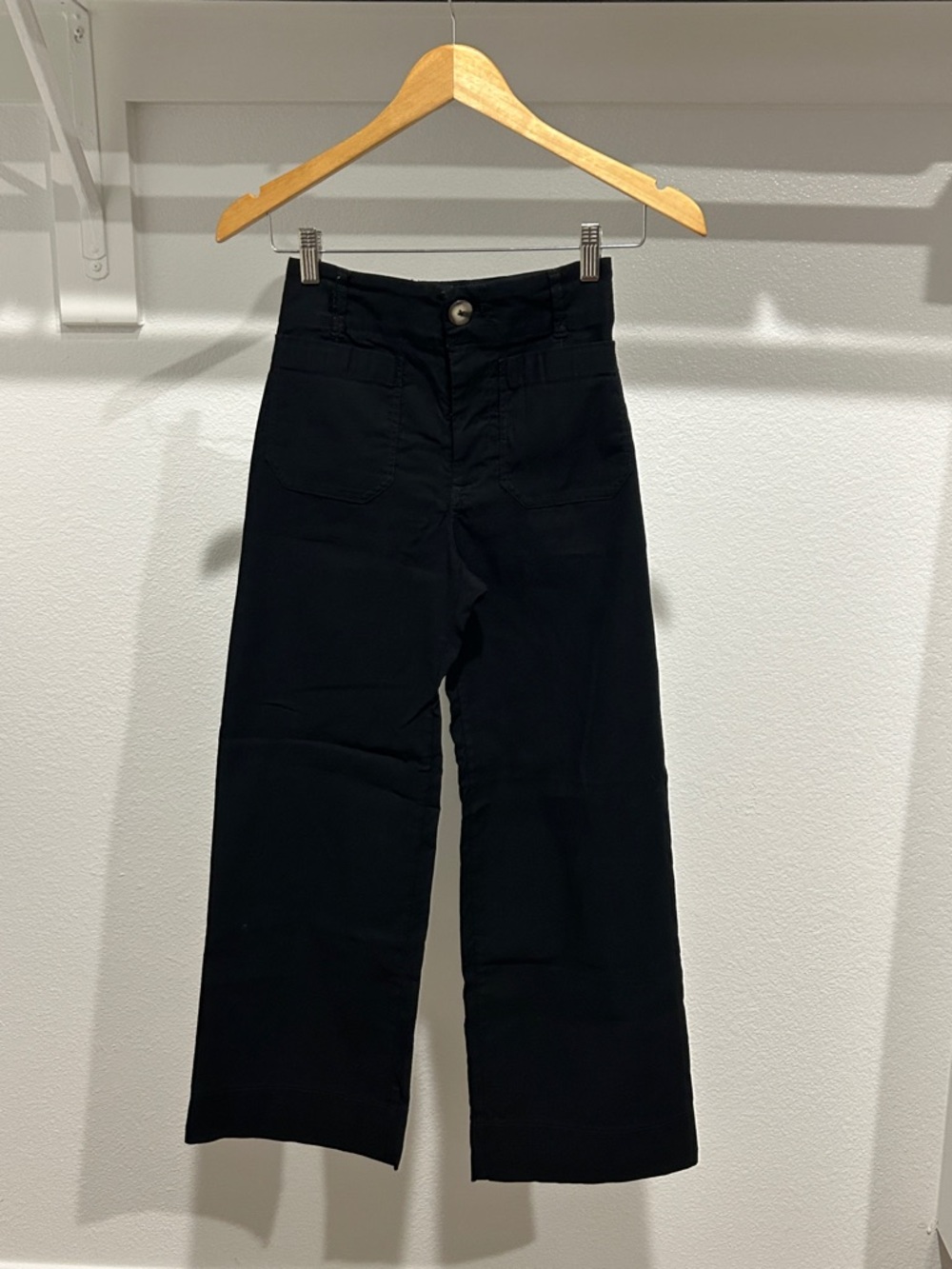 Black Wide-Leg High-Rise Pants